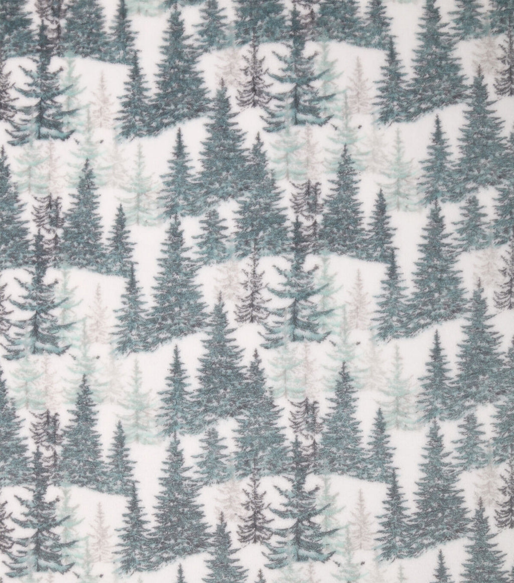 Sew Lush Fleece Fabric Winter Trees