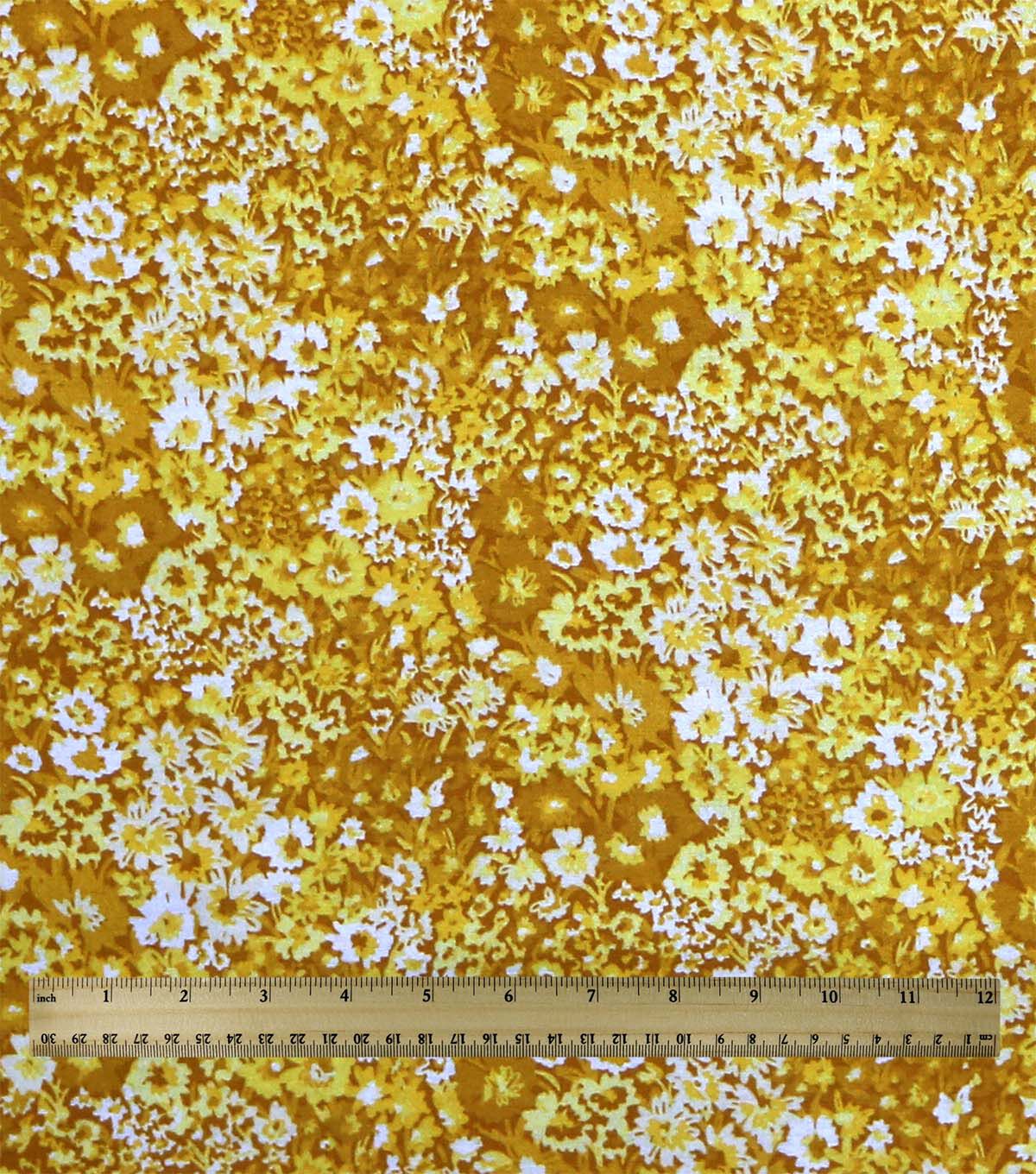 108 Yellow Tonal Floral Wide Flannel Fabric