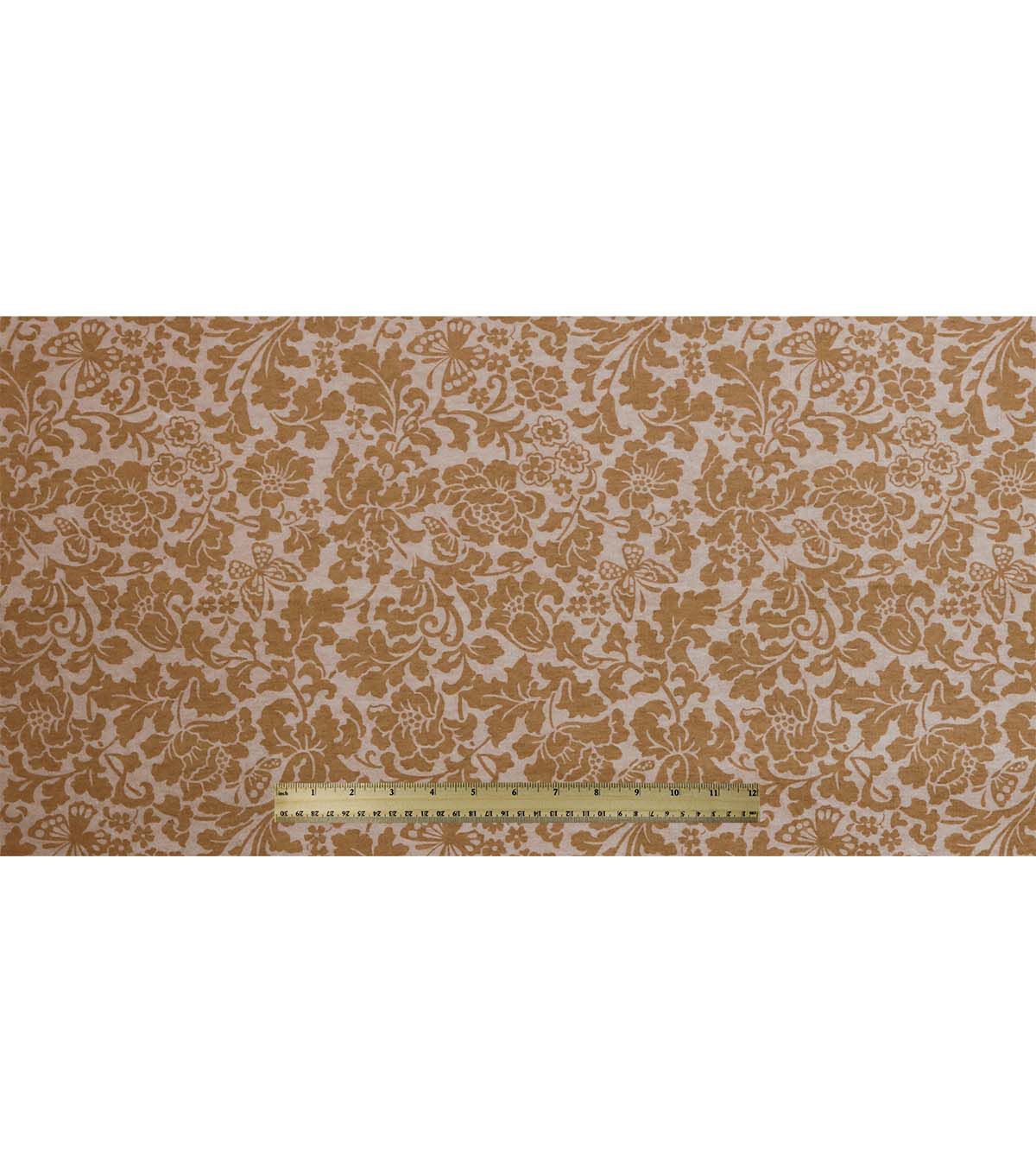 108 Tan Tonal Floral Wide Flannel Fabric