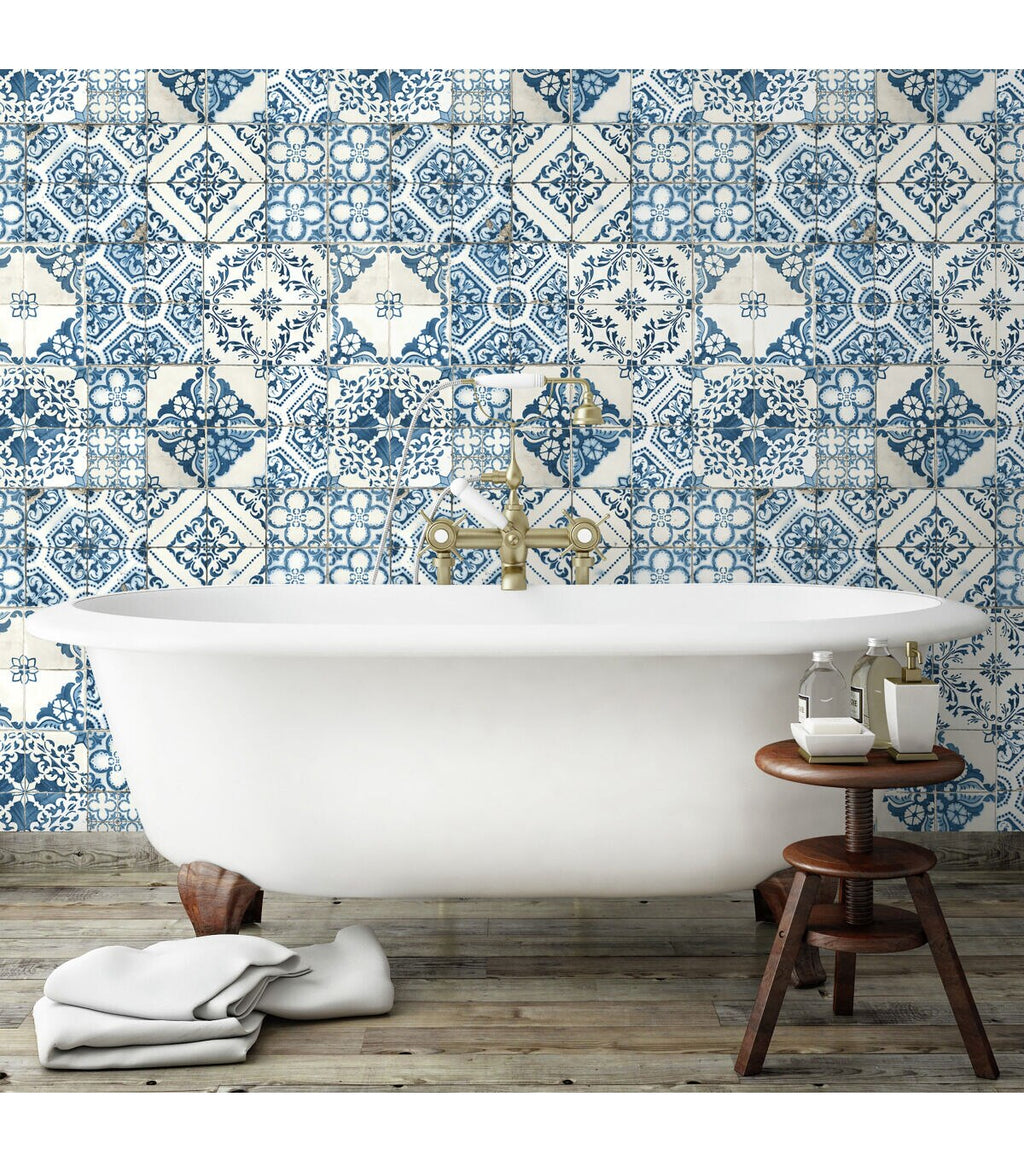 RoomMates Wallpaper Mediterranean Tile