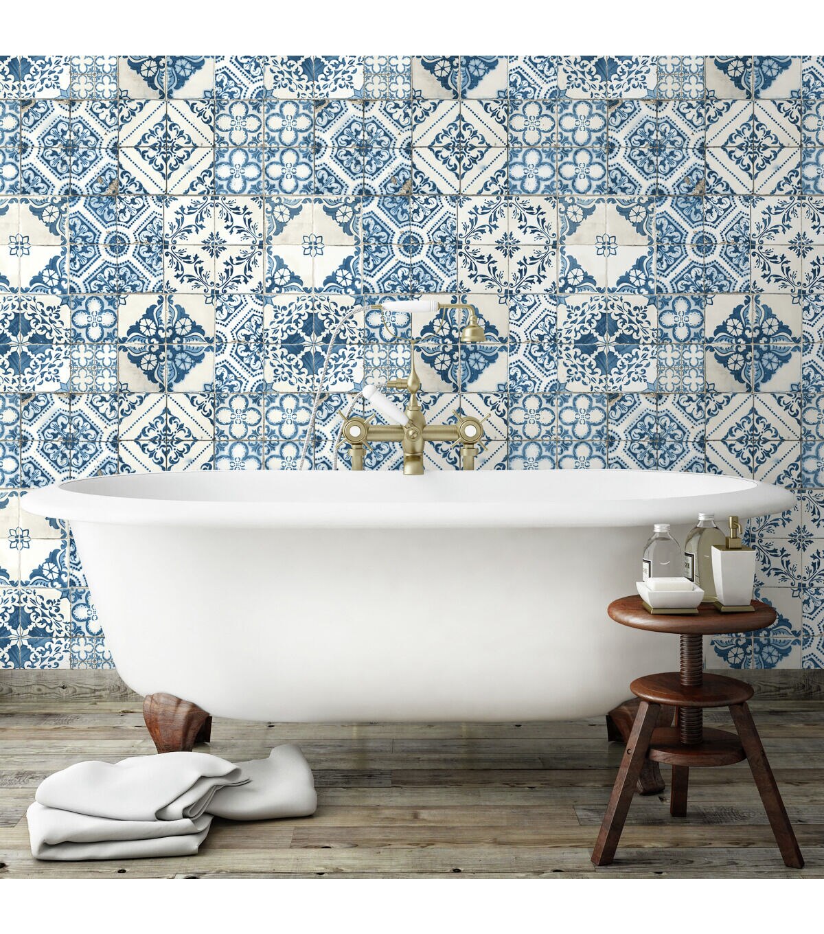 RoomMates Wallpaper Mediterranean Tile