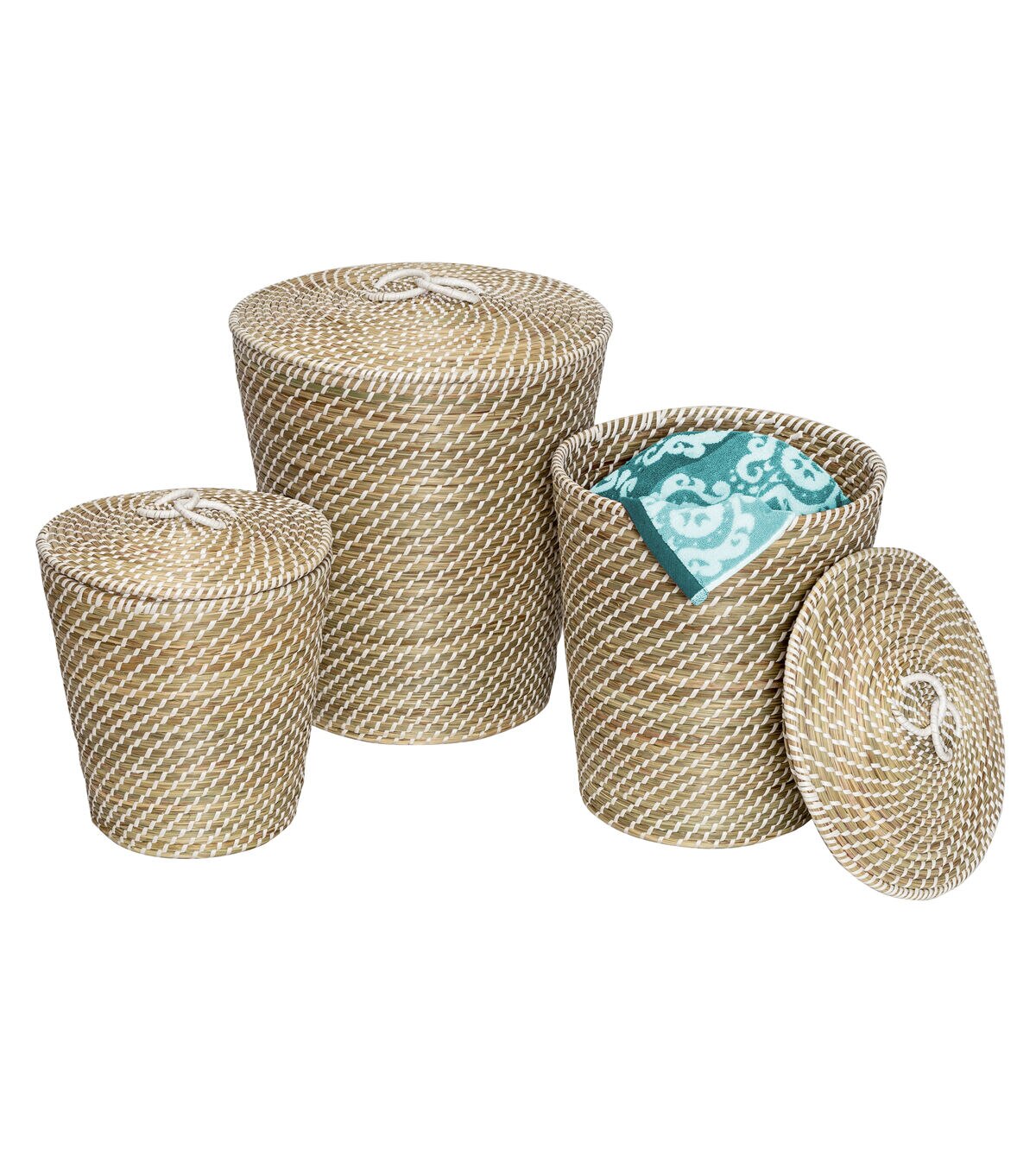 Honey Can Do 16.5 Natural Seagrass Woven Nesting Baskets 3ct