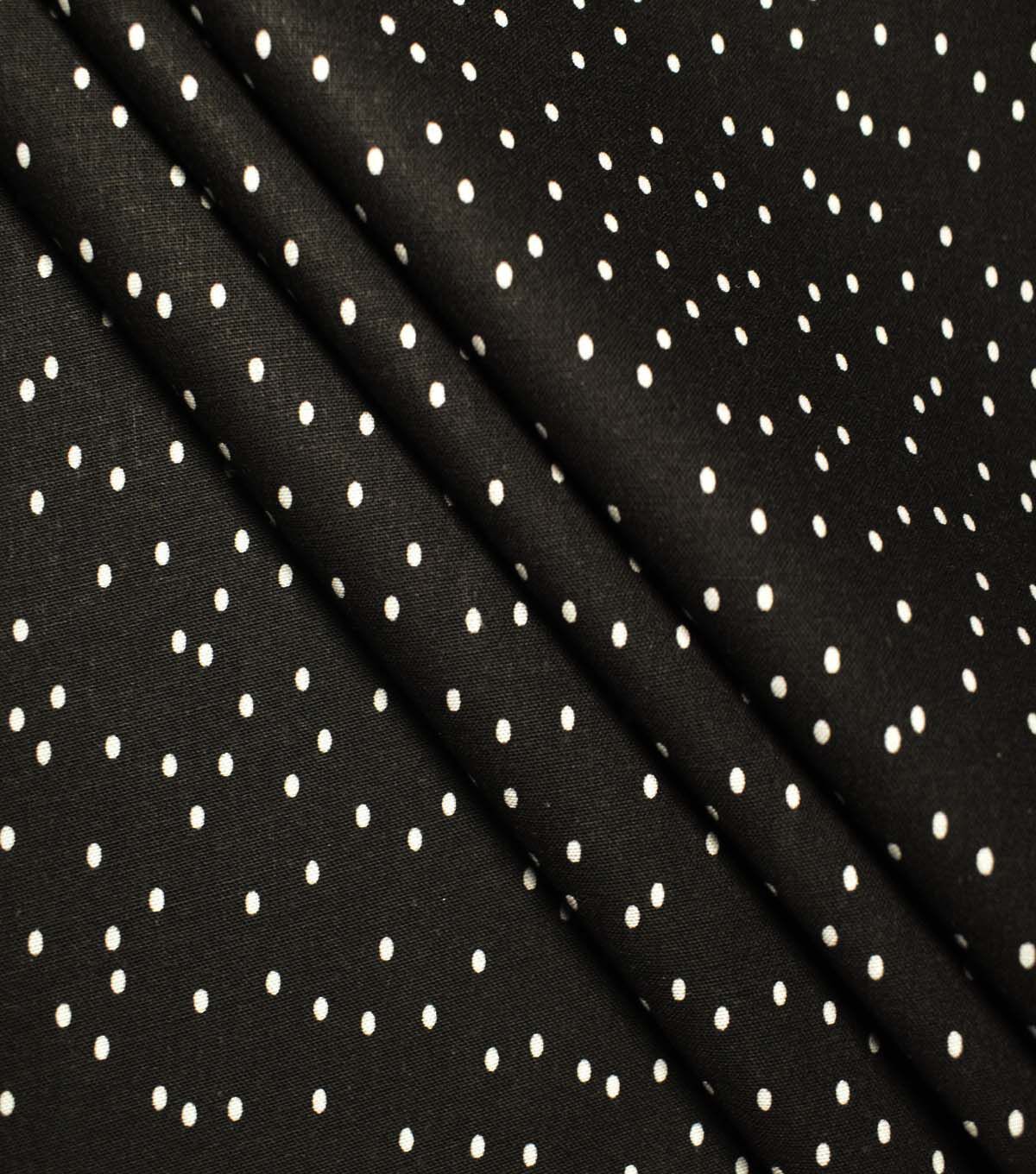 Dots on Black Cotton Fabric by Quilter's Showcase