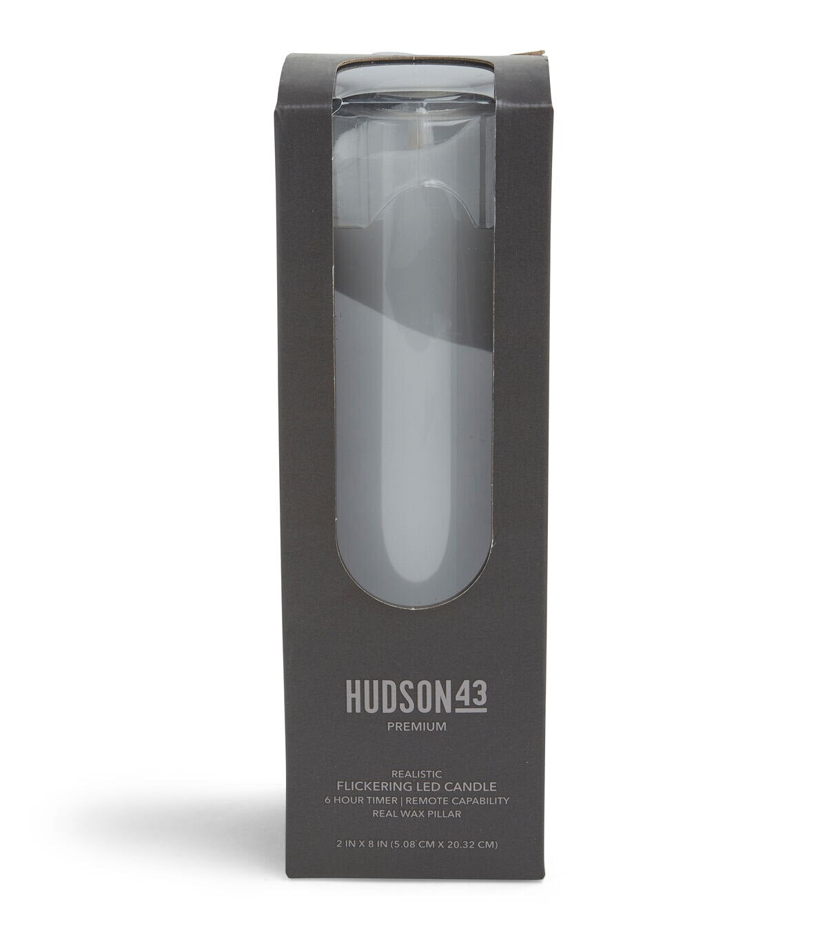 2 x 8 White Aurora Flame Wave Edge Pillar Candle by Hudson 43