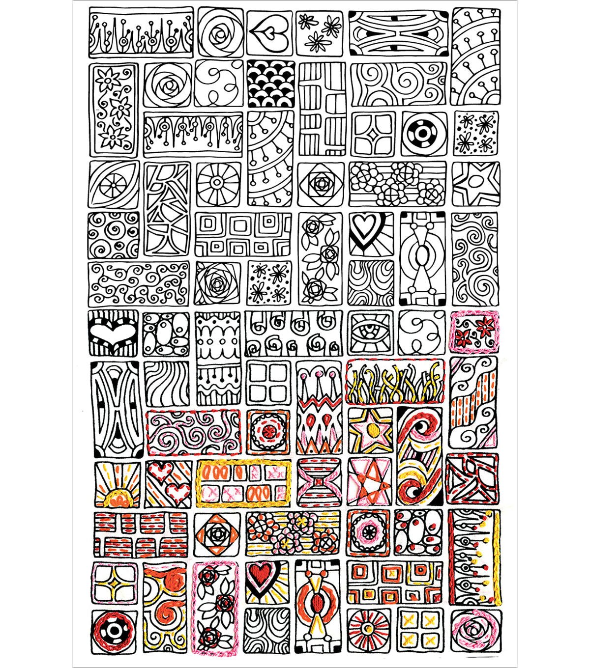 Design Works 10 x 16 Cubist Zenbroidery Stamped Embroidery Kit