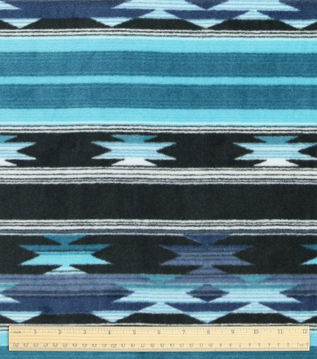 Blue Aztec Luxe Fleece Fabric