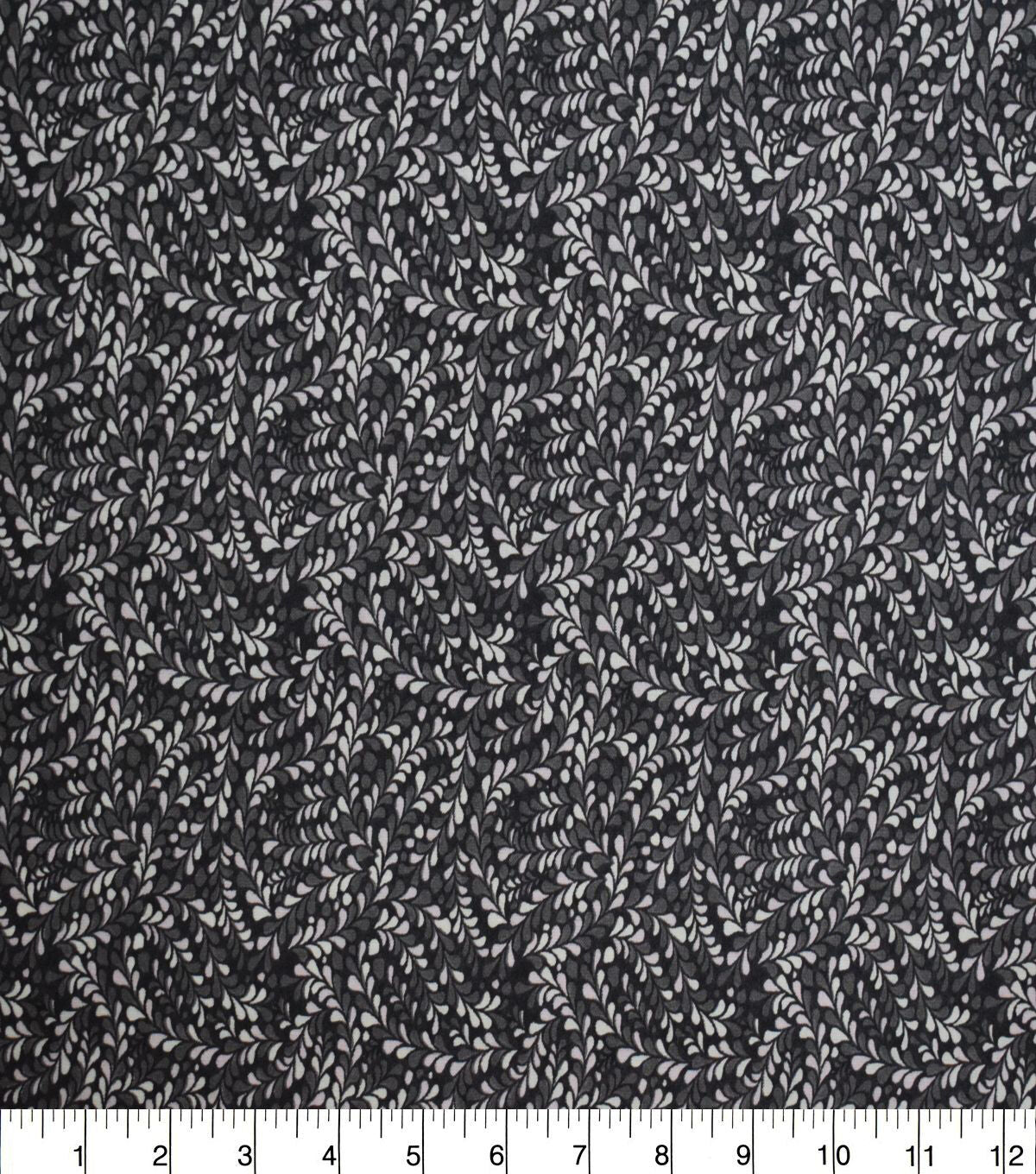 Packed Gray & Cream Petals Quilt Cotton Fabric by Quilter's Showcase