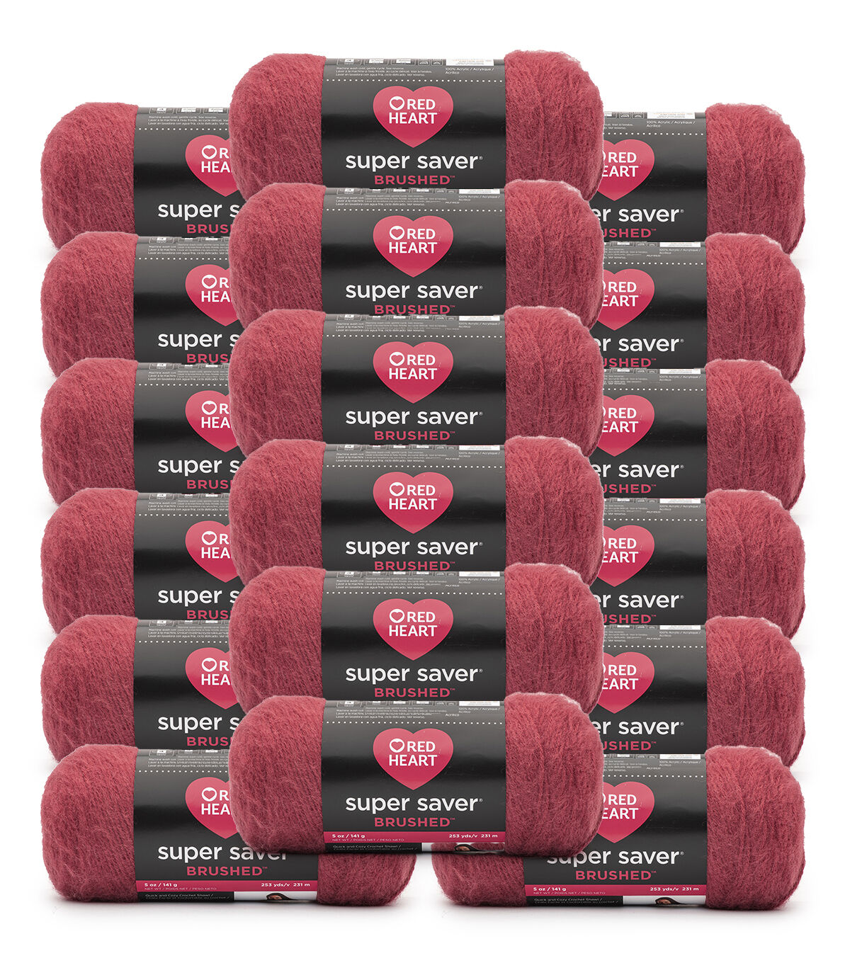 Red Heart Super Saver Brushed 260yds Worsted Acrylic Yarn 18 Bundle