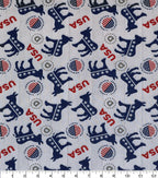 Democratic Donkeys Toss Patriotic Cotton Fabric