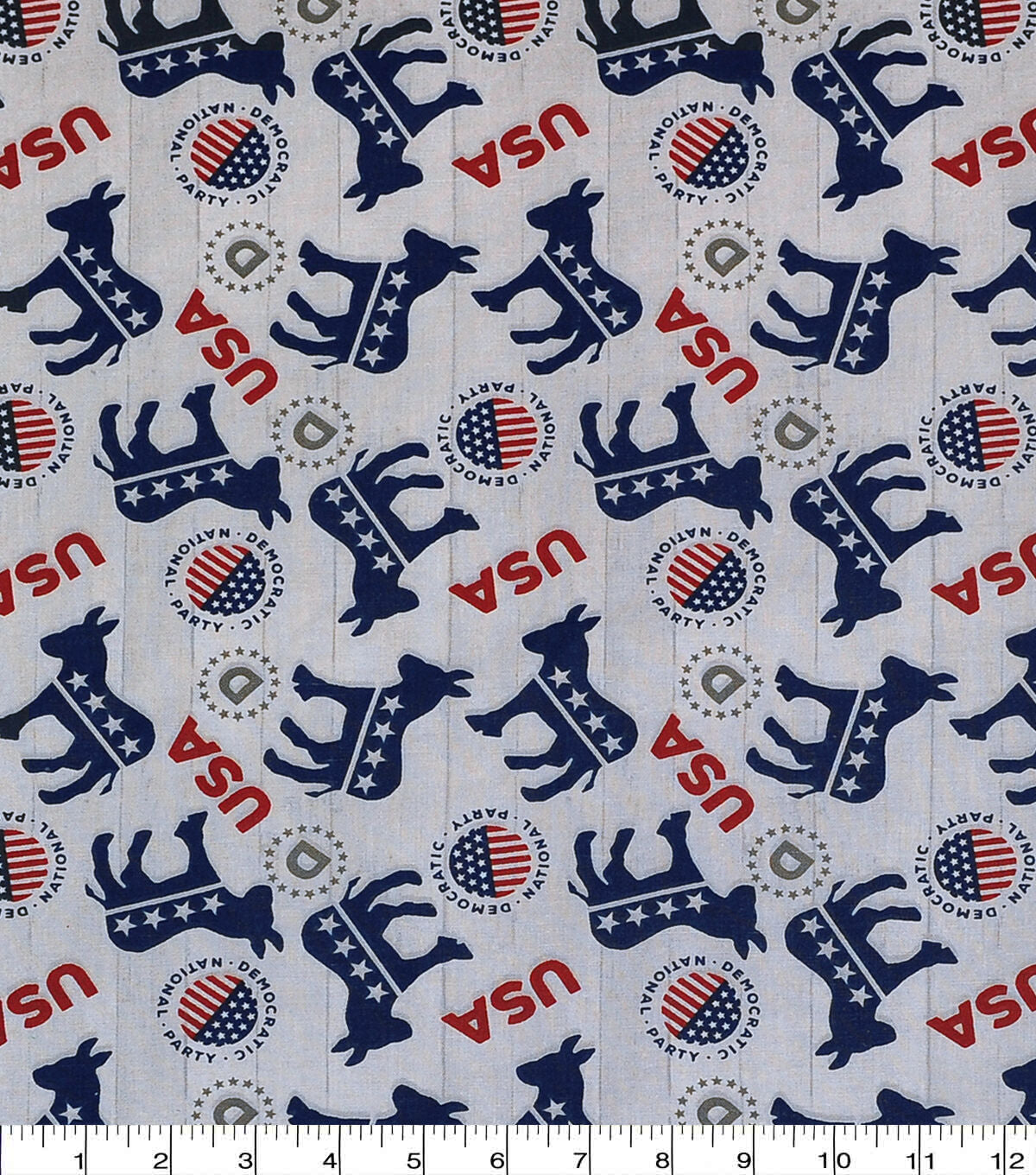 Democratic Donkeys Toss Patriotic Cotton Fabric