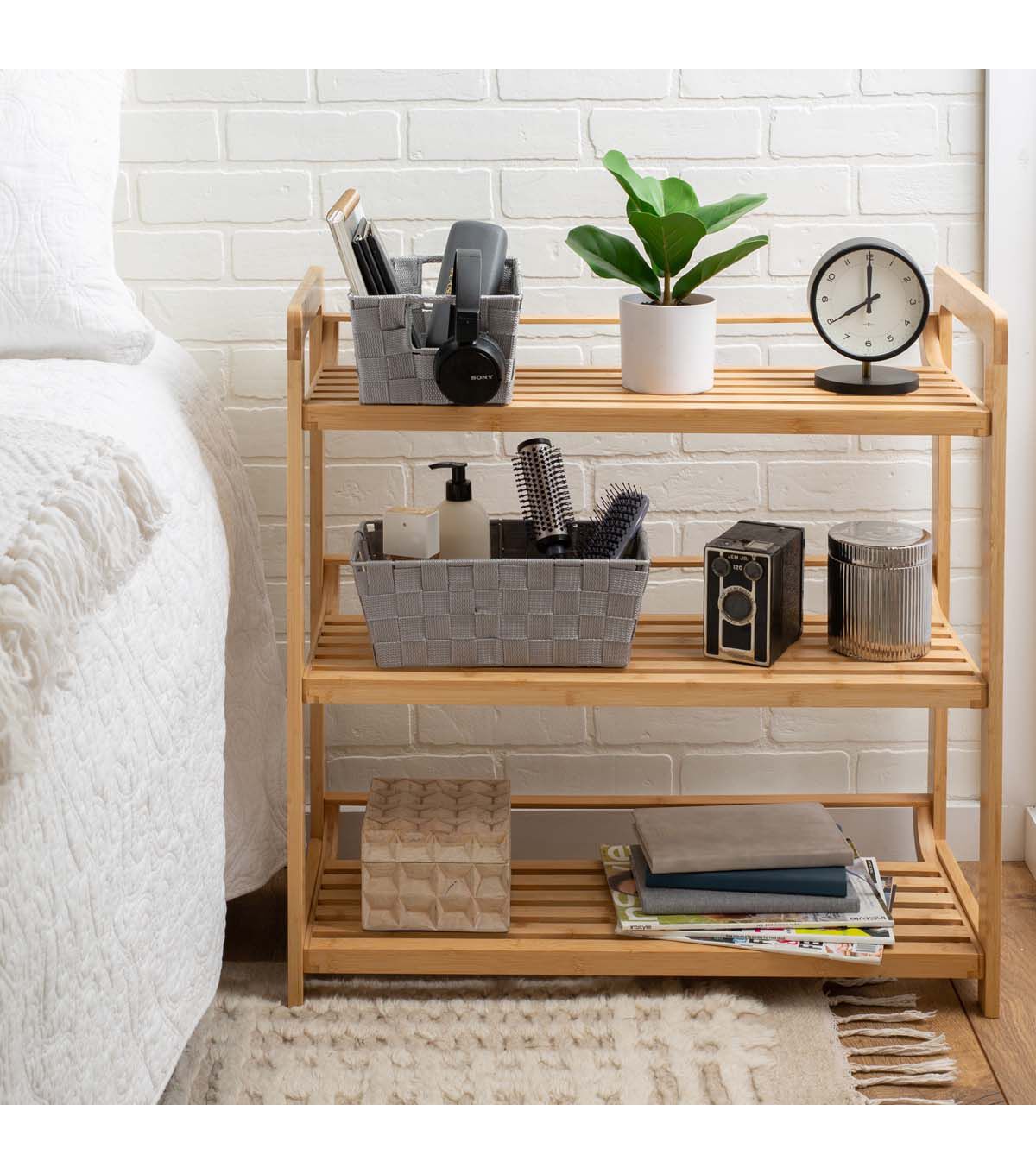 Simplify 6.5 x 11 Small Woven Storage Shelf Basket 2pk