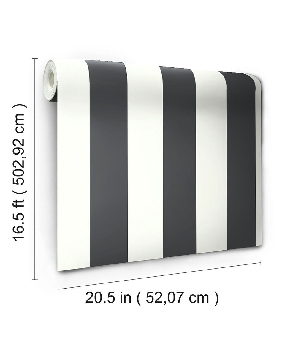 RoomMates Wallpaper Black Awning Stripe