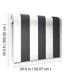RoomMates Wallpaper Black Awning Stripe