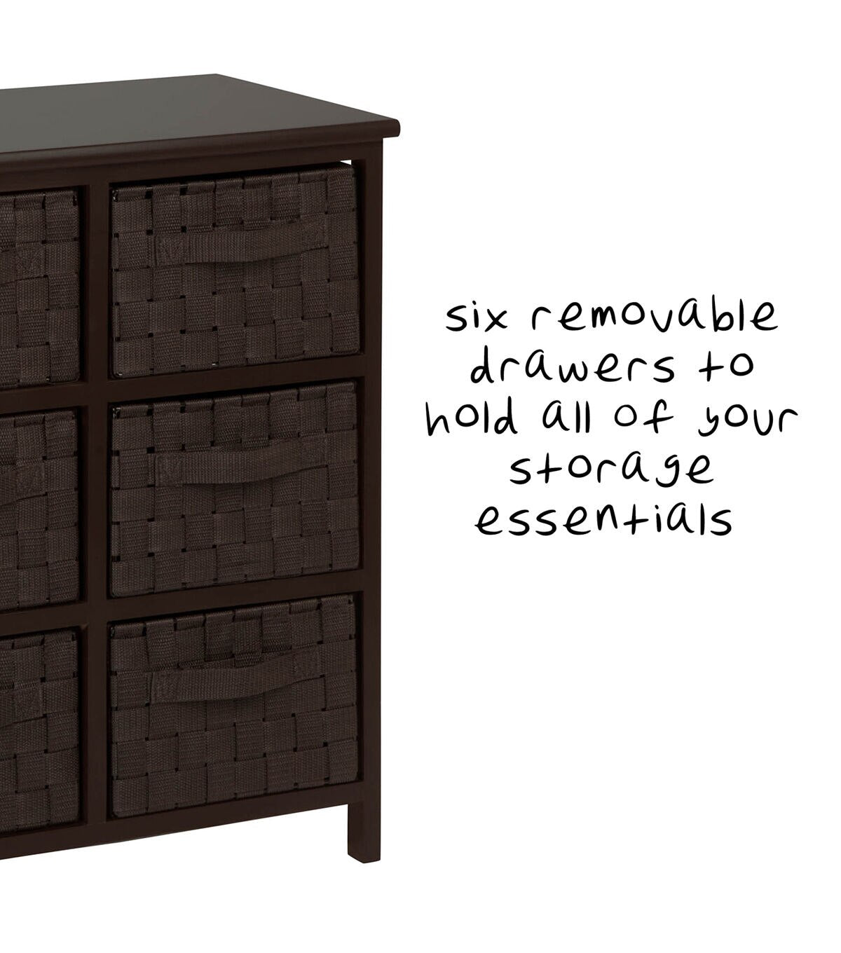Honey Can Do 21.5 x 24.5 Espresso Woven 6 Drawer Storage Chest