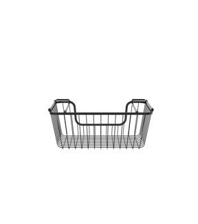 Oceanstar 14 x 10 Black Stackable Metal Wire Storage Baskets 2pk