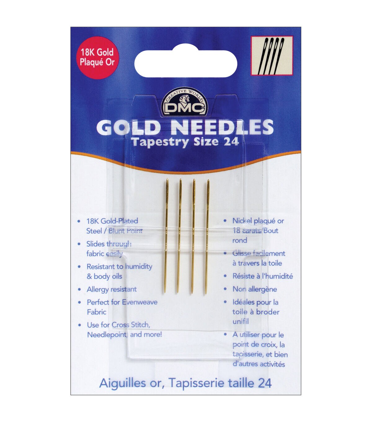 DMC Gold Tapestry Hand Needles Size 24