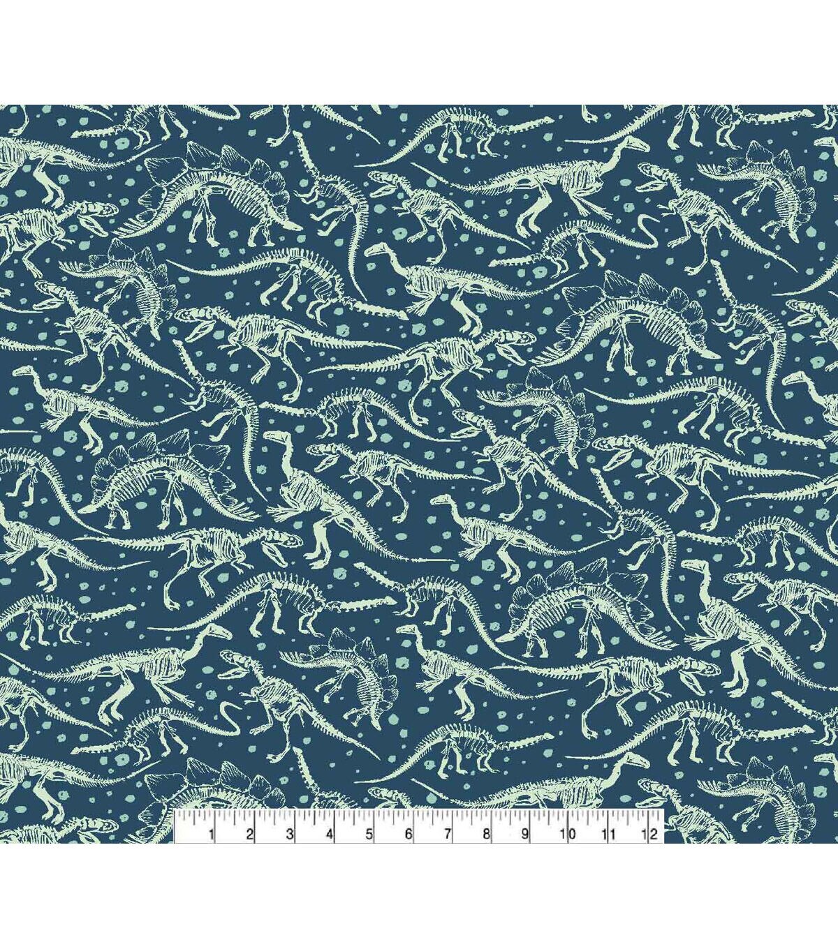 Dino Bones Super Snuggle Flannel Fabric