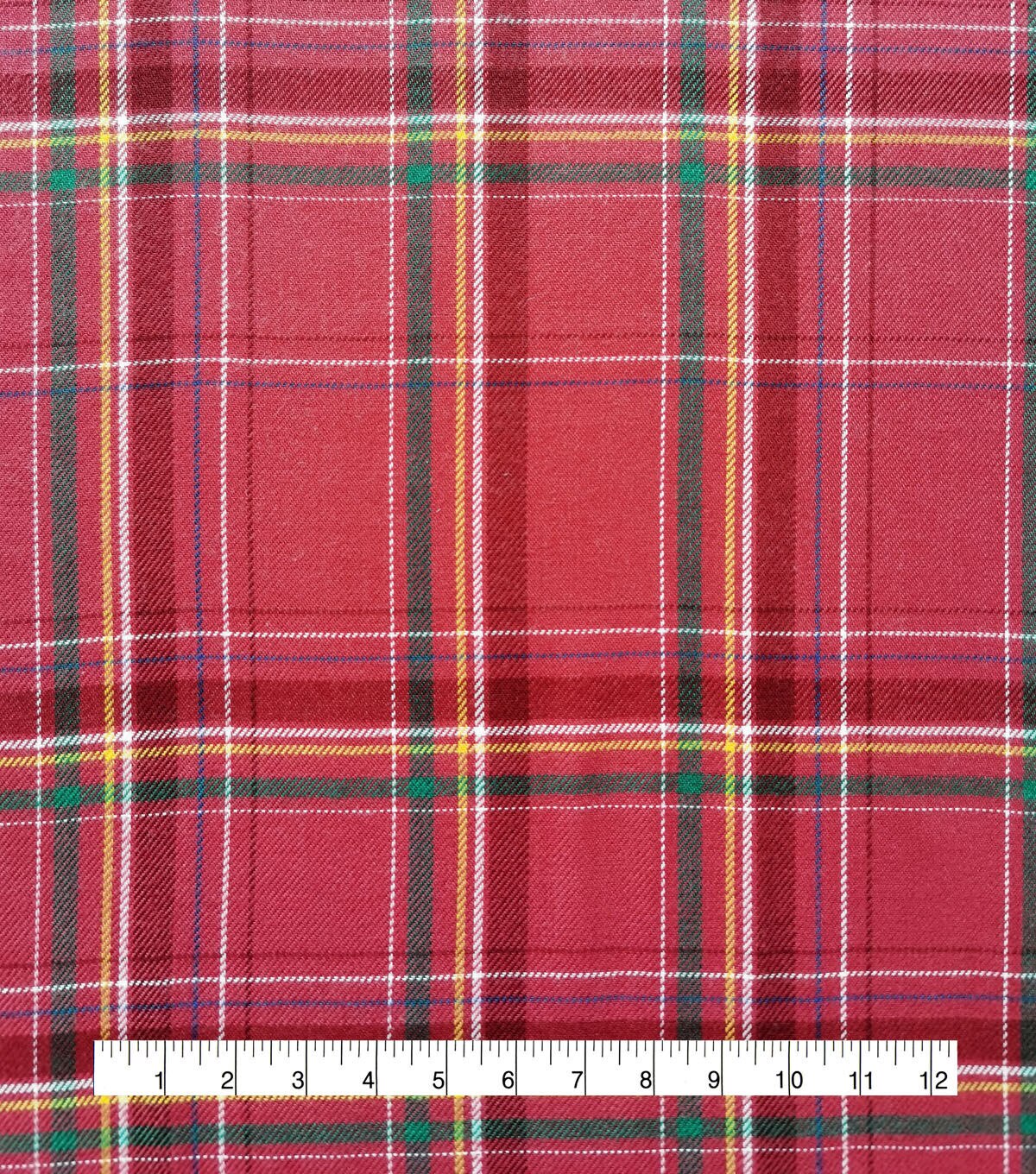 Red Tartan Brushed Plaid Polyester Flannel Fabric