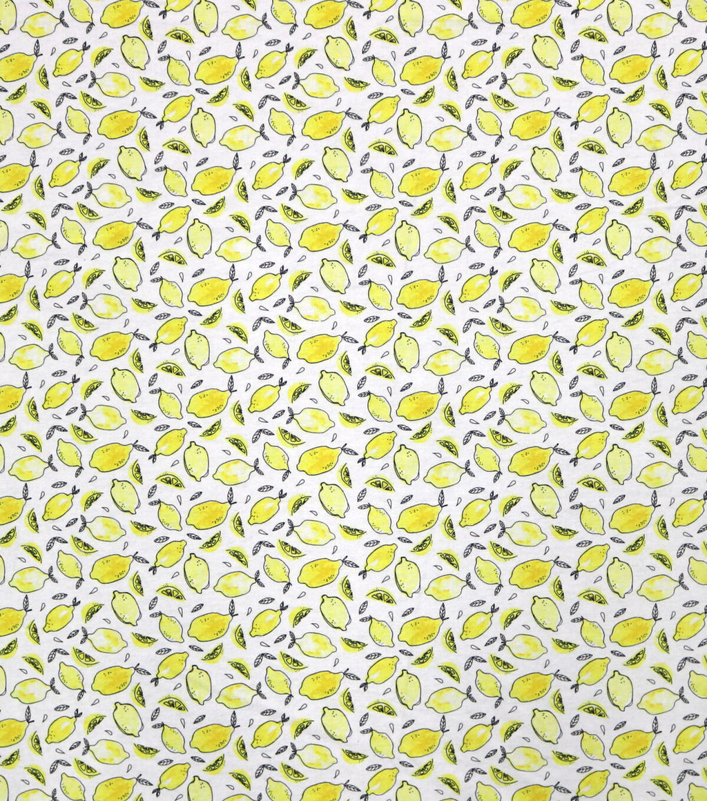 Lemon Sketch Super Snuggle Flannel Fabric