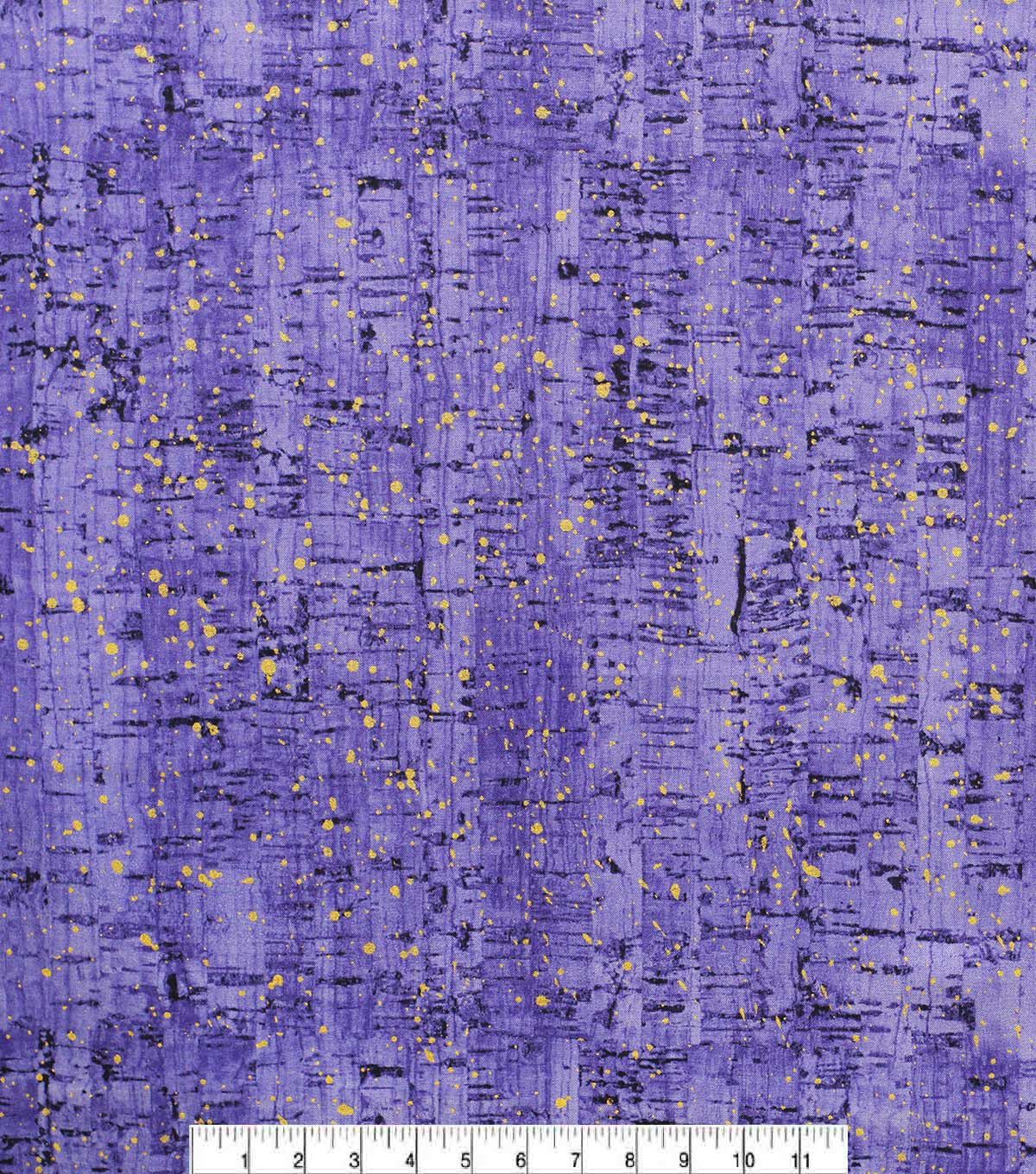 Purple Cork Print Quilt Metallic Cotton Fabric by Keepsake Calico