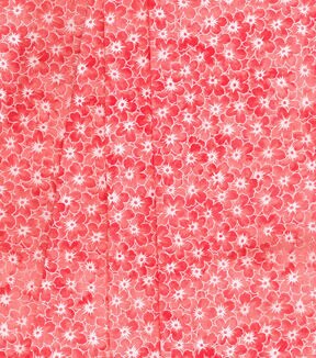 Coral Sundrenched Floral Cotton Fabric by Keepsake Calico