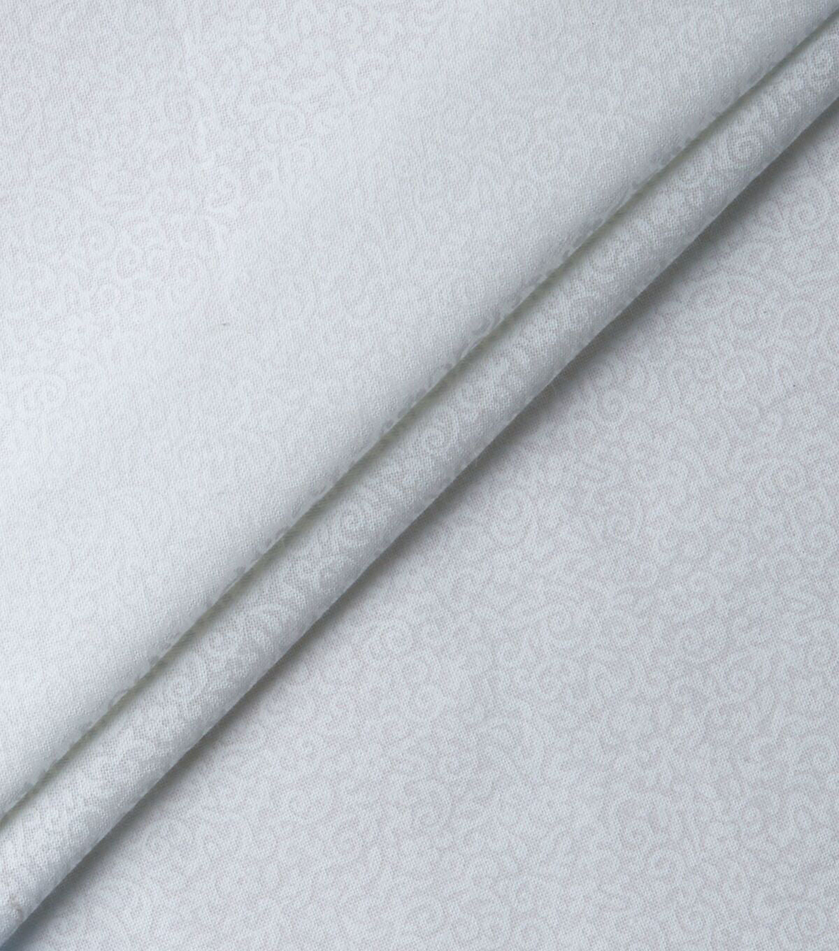 White Scroll Quilt Cotton Fabric by Keepsake Calico