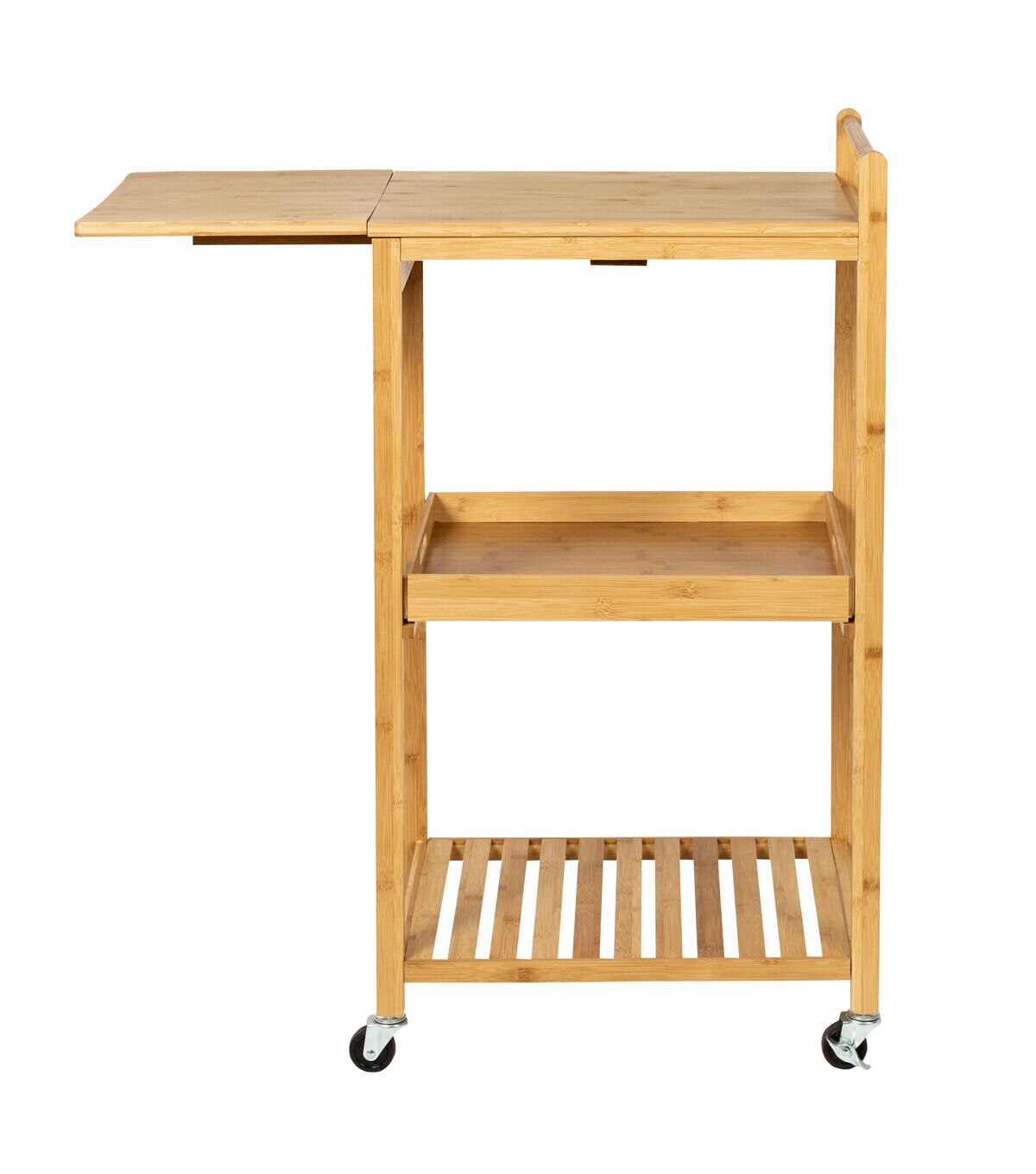Honey Can Do 38 Natural Bamboo Kitchen Cart With Wheels & Drop Leaf