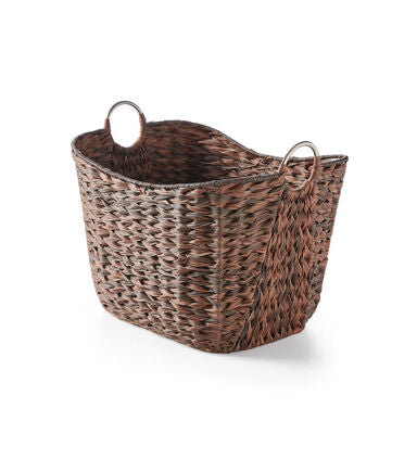 Water Hyacinth Woven Basket With Ring Handles by Place & Time