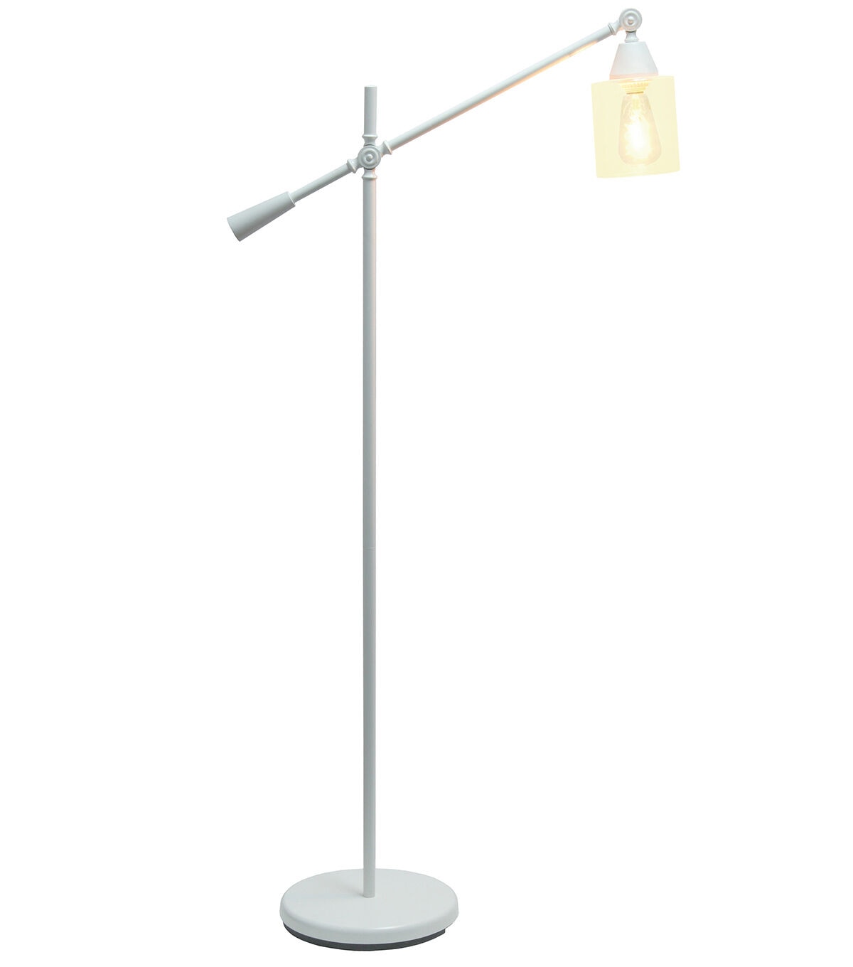 All The Rages Swing Arm Floor Lamp with Clear Glass Cylindrical Shade