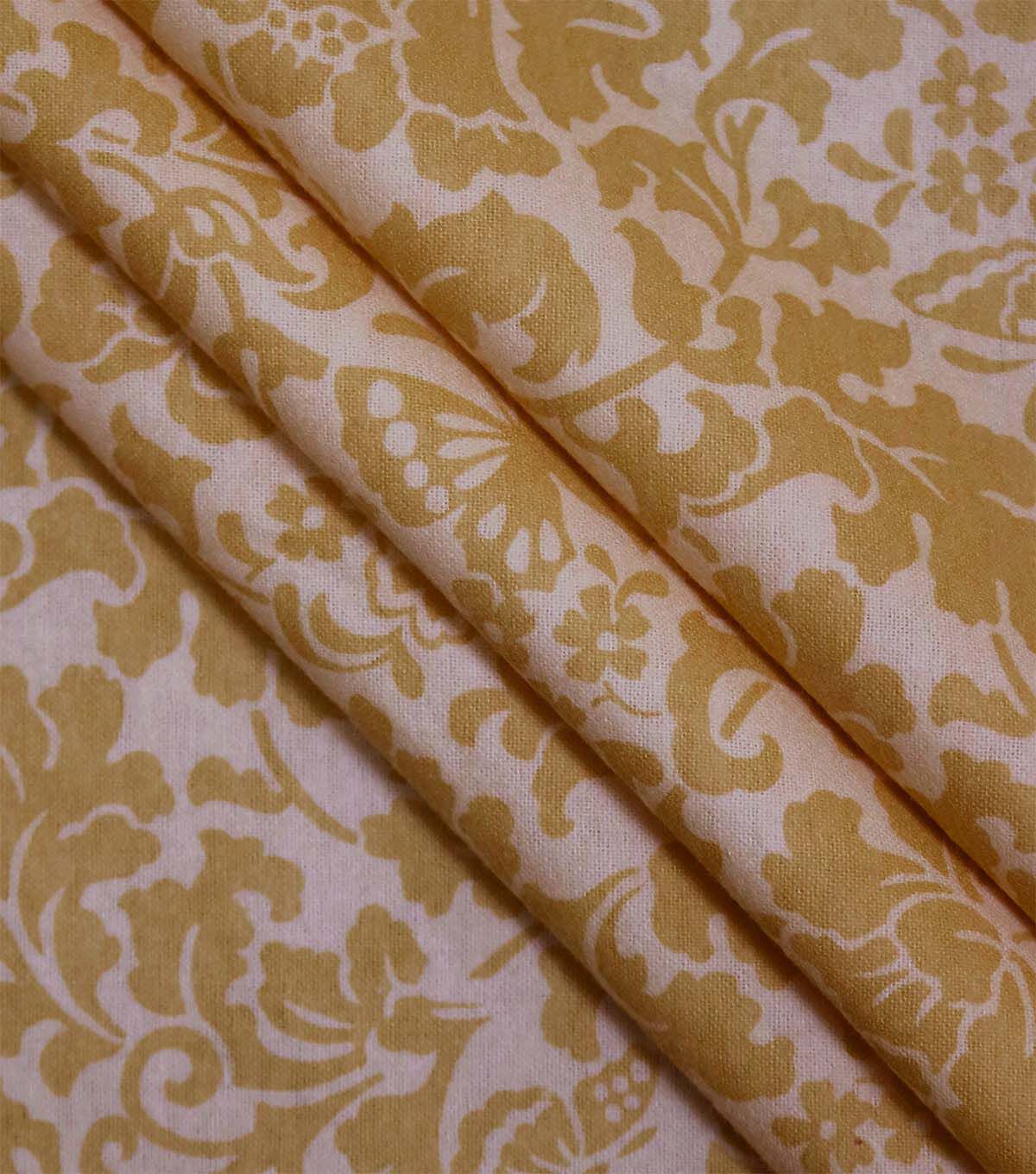 108 Tan Tonal Floral Wide Flannel Fabric
