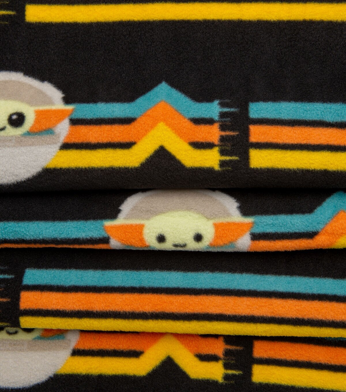 Mandalorian Child Retro Stripe Fleece Fabric
