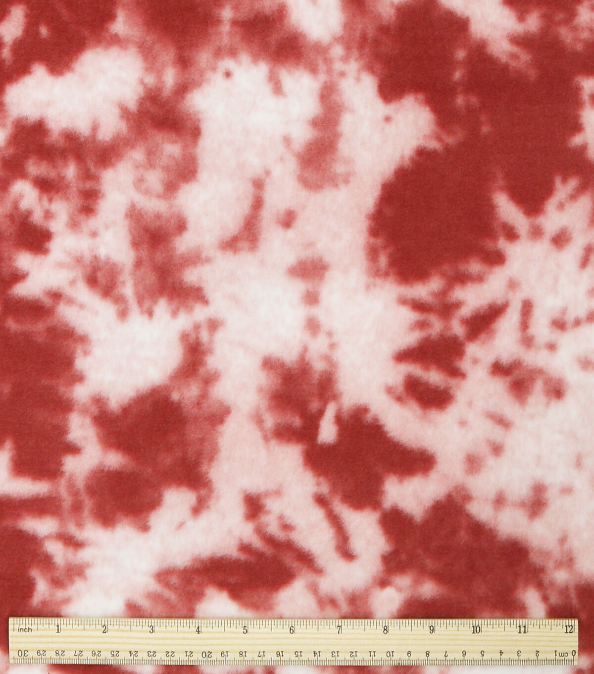Red Tie Dye Anti Pill Fleece Fabric