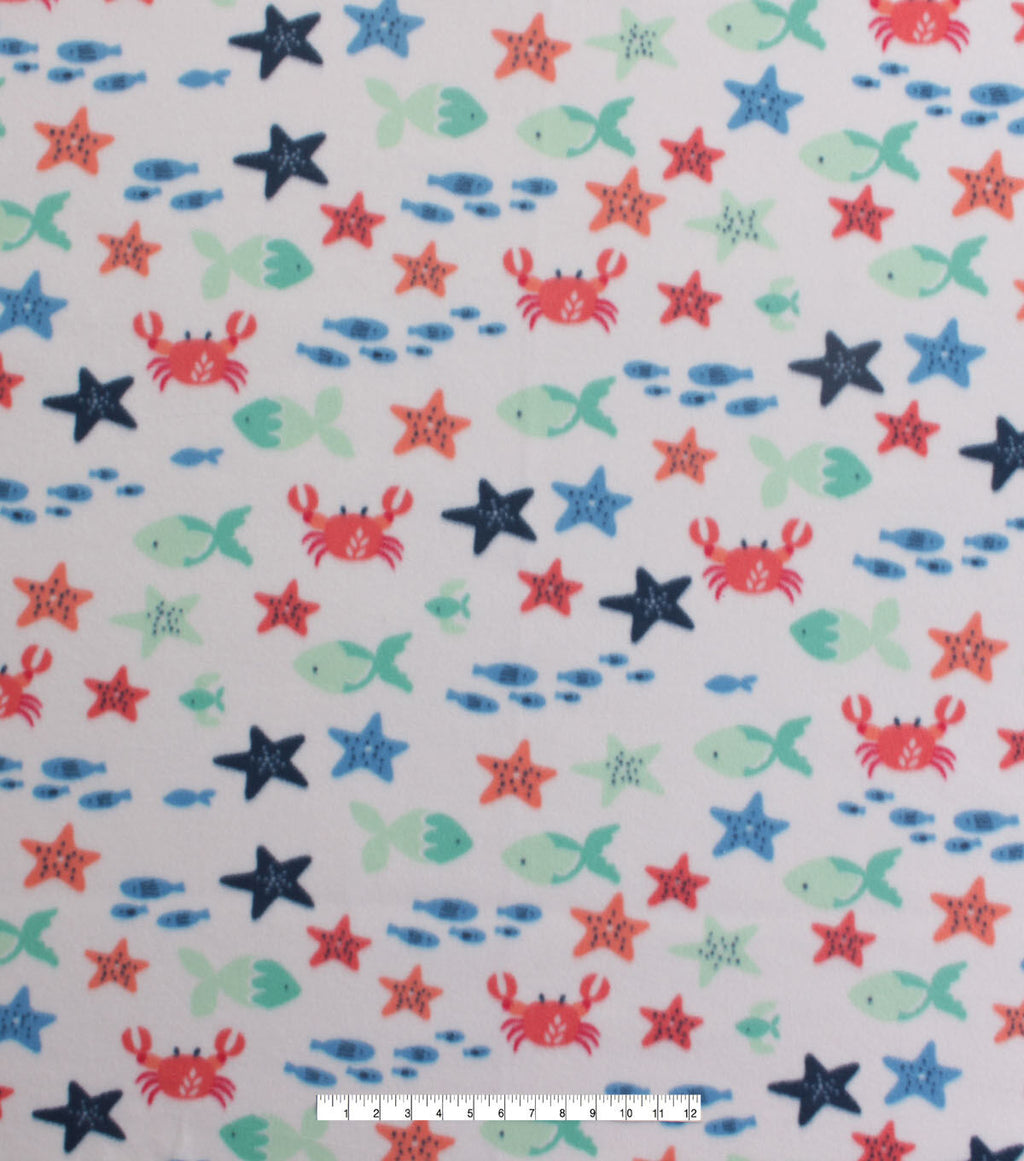 Tiny Sea Life Blizzard Fleece Fabric
