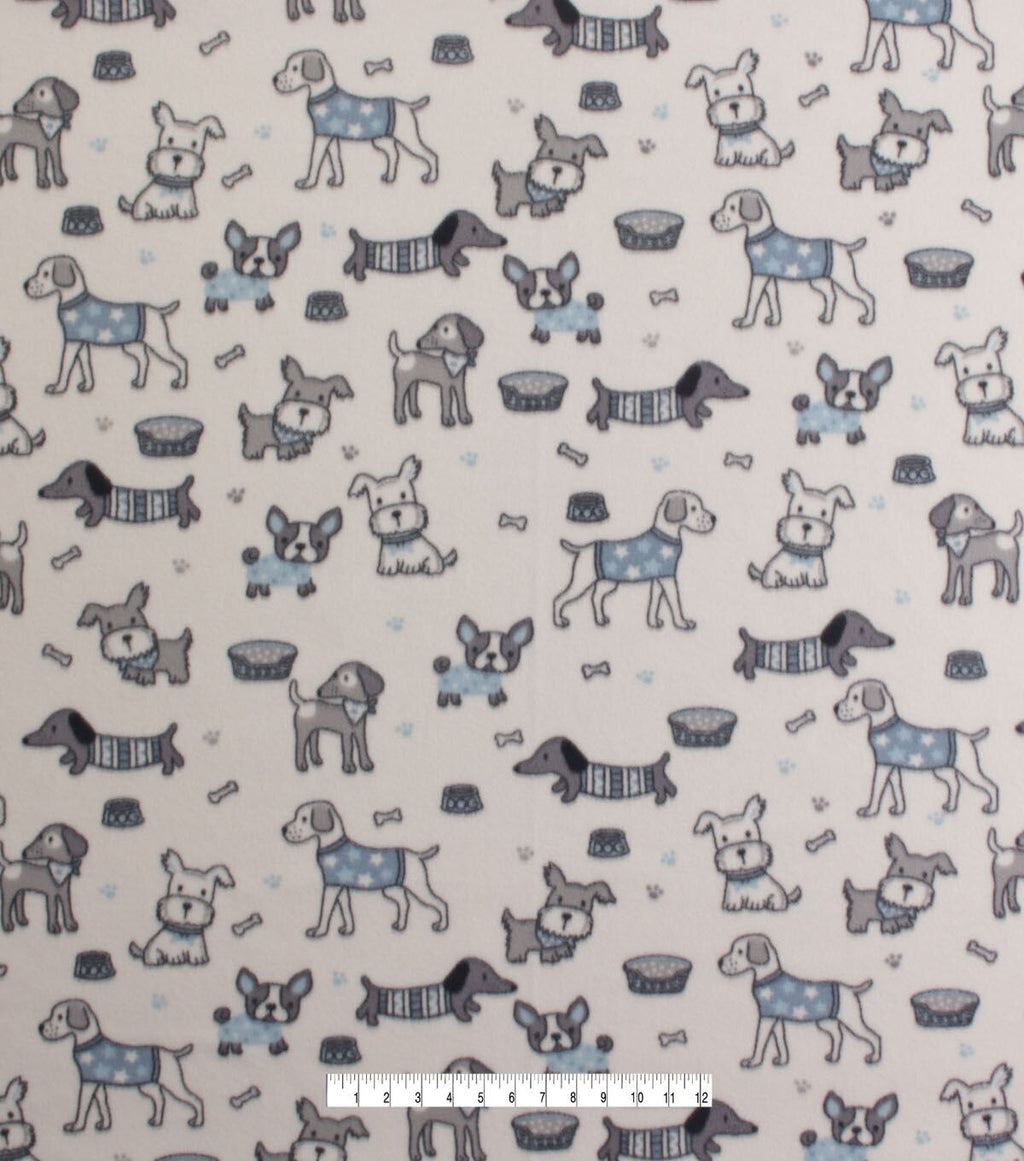 Cute Dog Sketch Blizzard Fleece Fabric