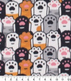 Cat Paws Blizzard Fleece Fabric