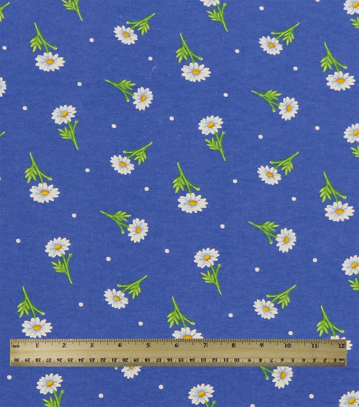 Daisies on Blue Super Snuggle Flannel Fabric