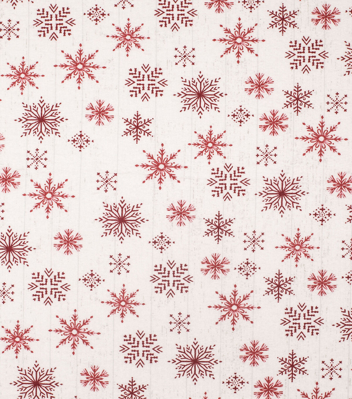 Red Snowflakes on White Super Snuggle Christmas Flannel Fabric