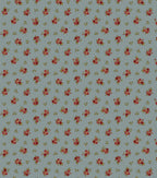 Roses on Blue Premium Cotton Fabric