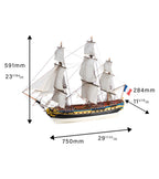 Frigate Hermione La Fayette. 1:89 Wooden Model Ship Kit