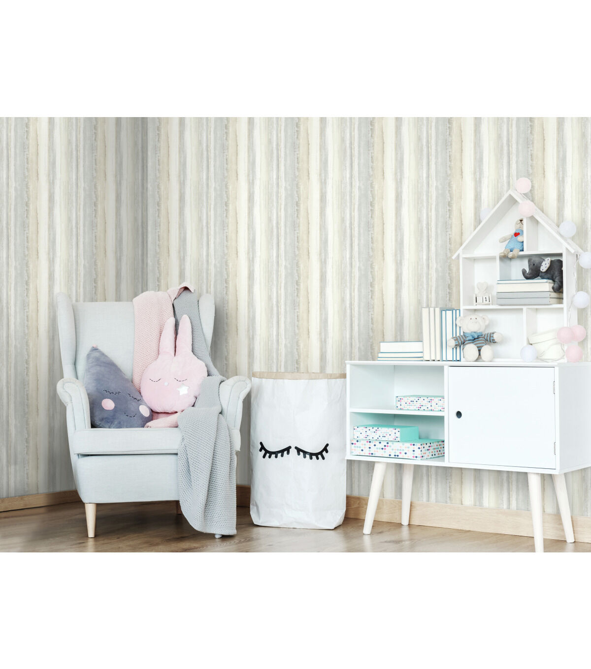 RoomMates Wallpaper Tan Watercolor Stripe