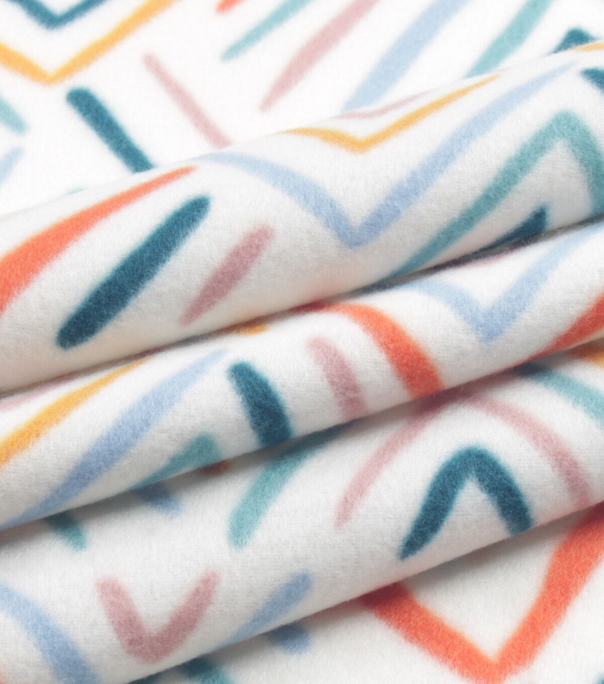 Multi Color Open Triangle Blizzard Prints Fleece Fabric