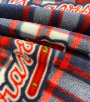 Fabric Traditions Atlanta Braves Fleece Fabric Plaid