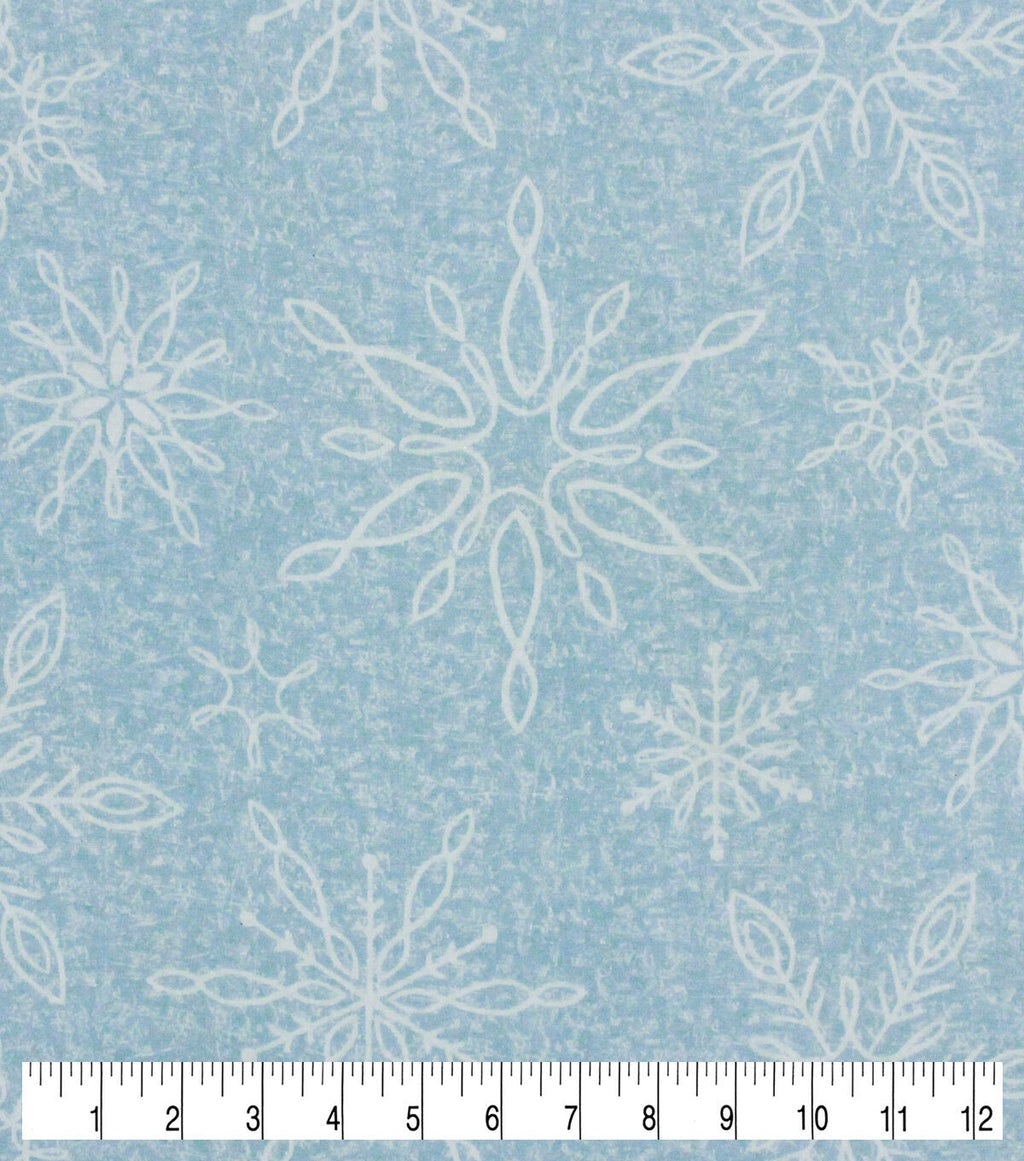 Large Snowflakes Super Snuggle Flannel Fabric