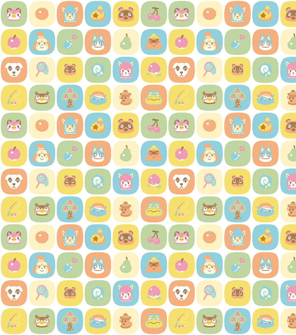 Animal Crossing Friends Tile Cotton Fabric