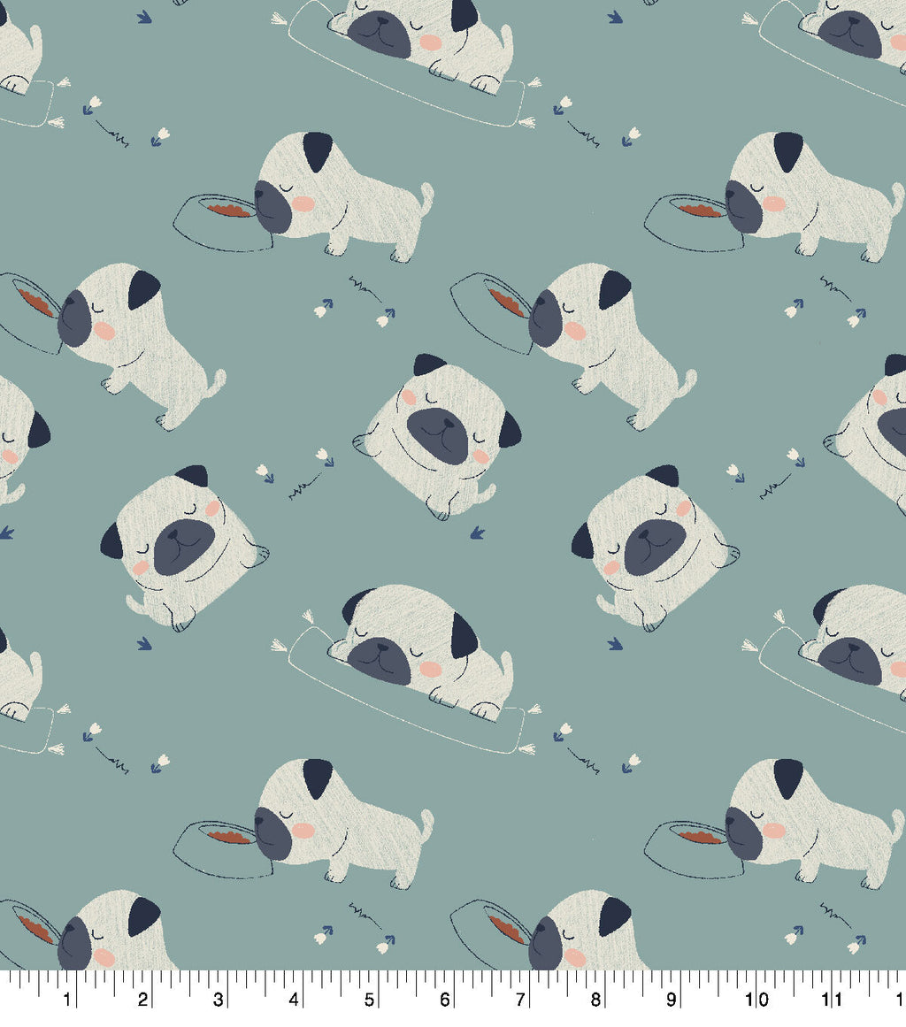 Pugs Super Snuggle Flannel Fabric
