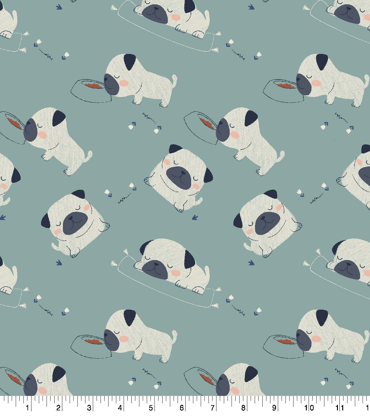Pugs Super Snuggle Flannel Fabric