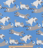 Cats on Blue Blizzard Fleece Fabric