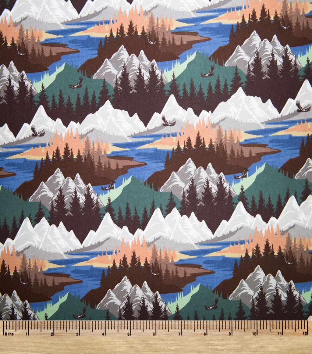 Super Snuggle Mountain Landscape Flannel Fabric