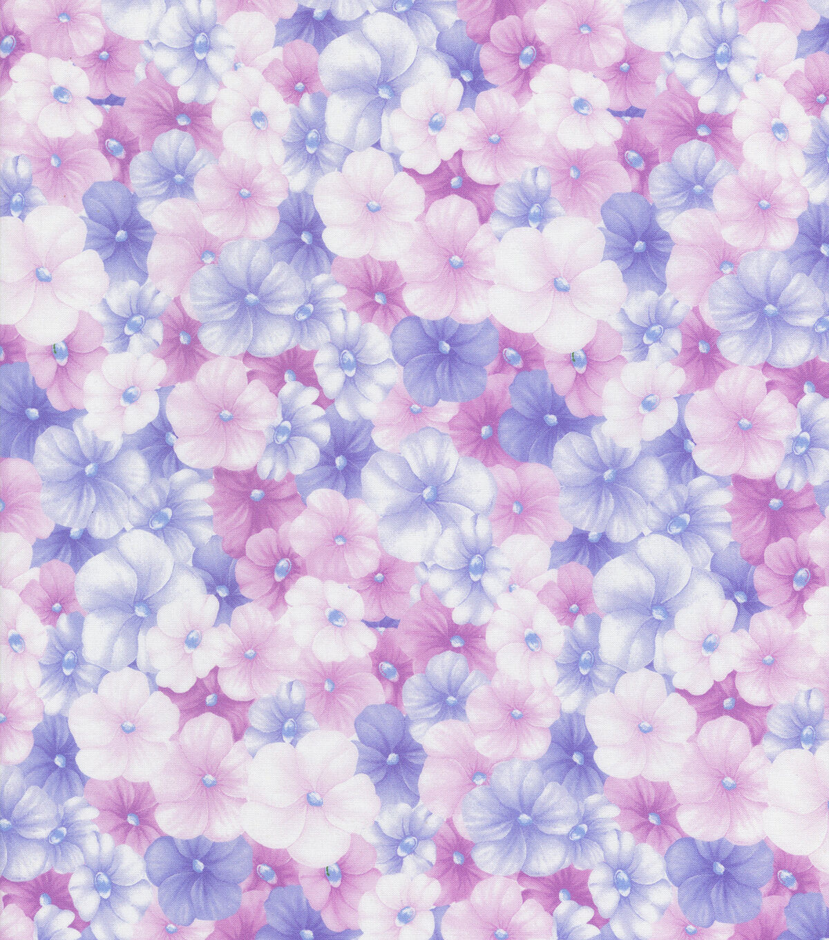 Hi Fashion Light Purple Floral Premium Cotton Fabric