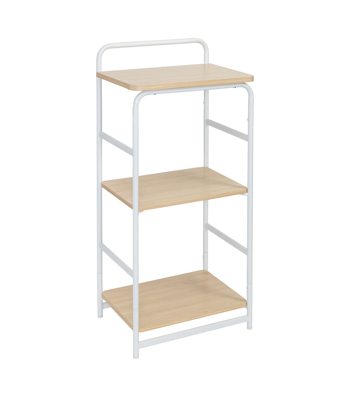 Honey Can Do 15.5 x 33.5 White & Natural 3 Tier Wood & Metal Shelf